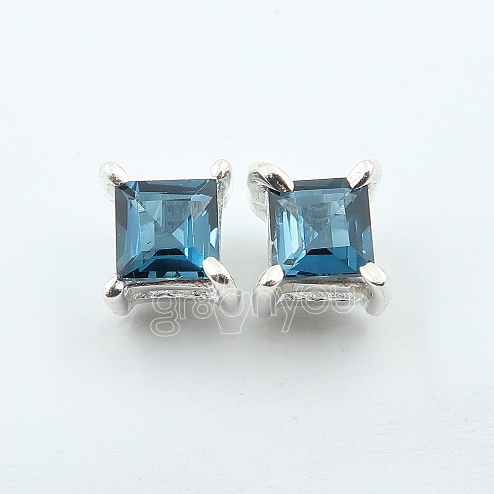 gr8onyou Authentic Silver Earrings with Genuine LONDON BLUE TOPAZ | Fashion