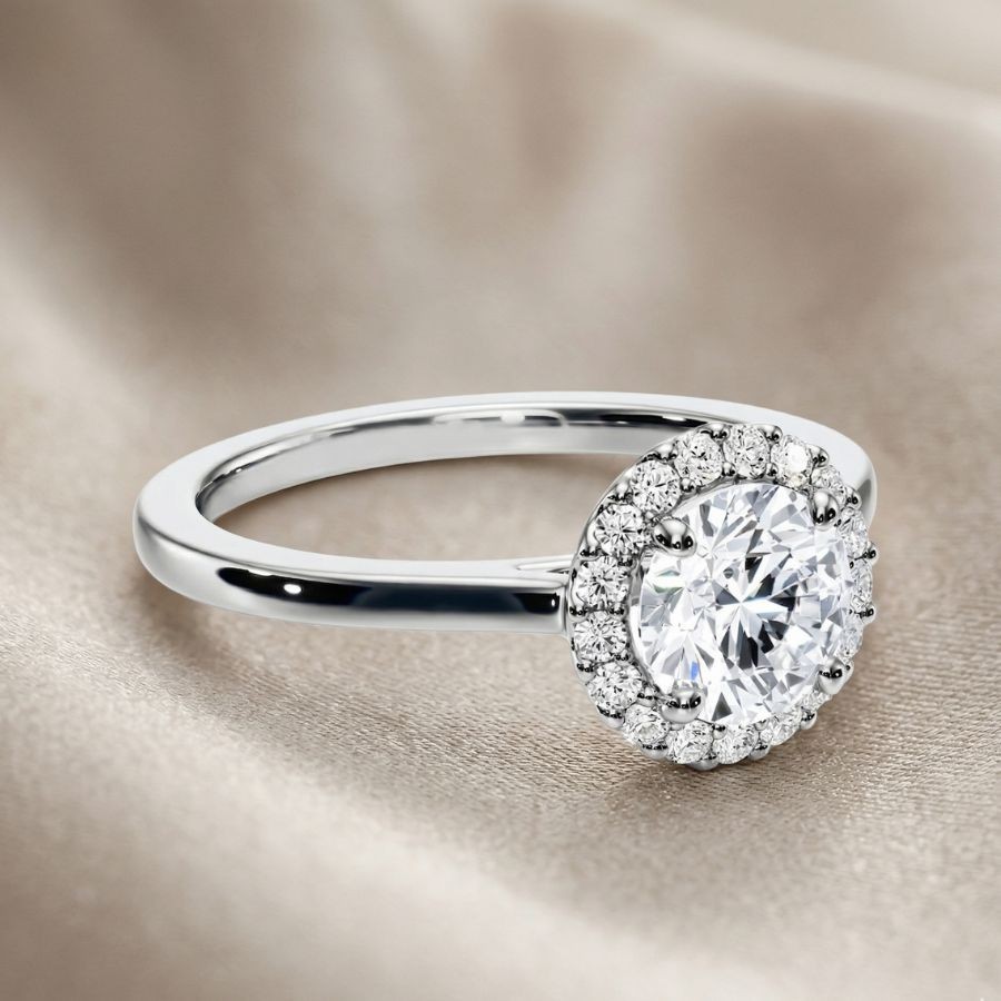 1.20Ct Round-Cut VS1 Lab Grown Diamond Wedding Engagement Ring 14k White Gold
