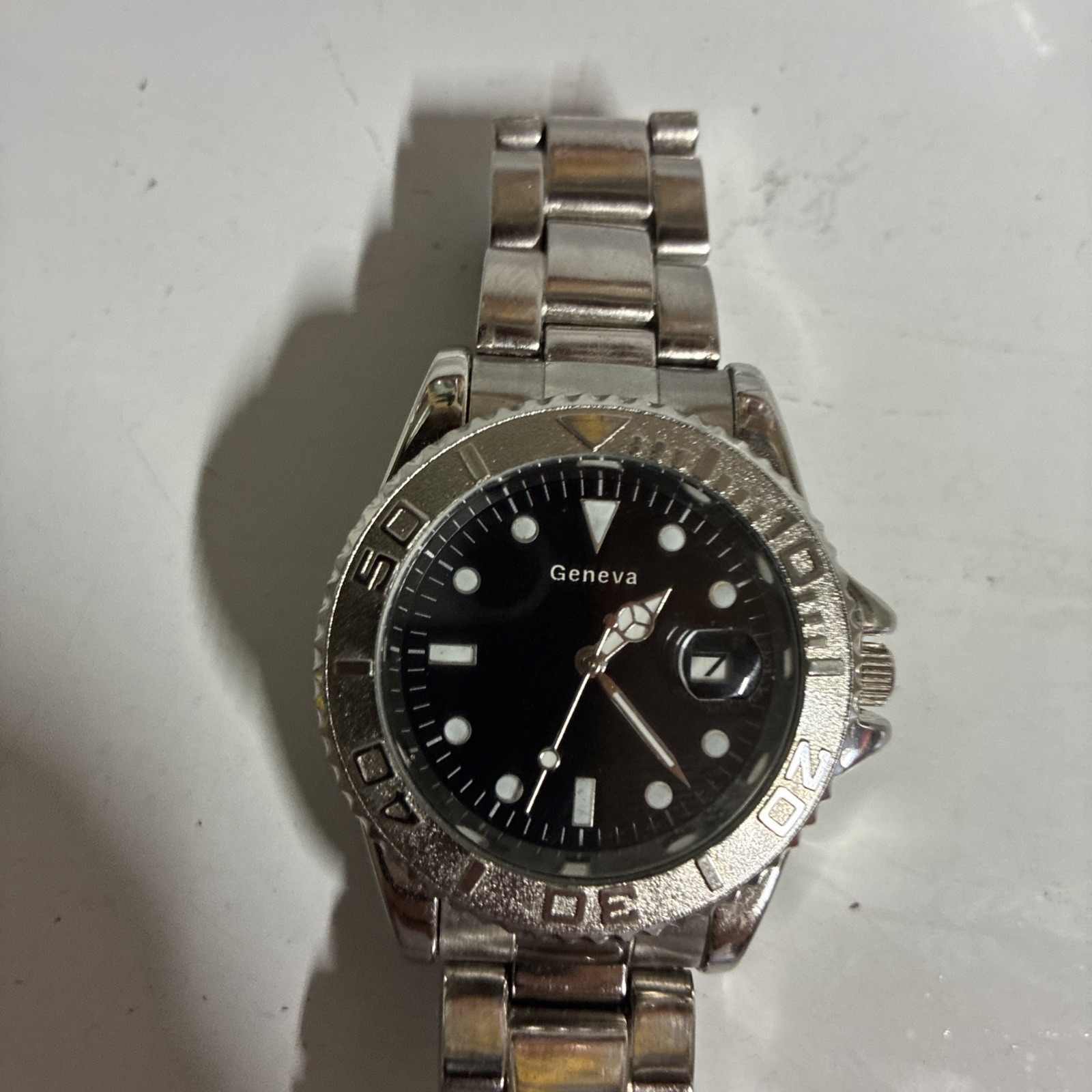 Geneva Calendar Divers Men’s Quartz Watch Stainless Steel