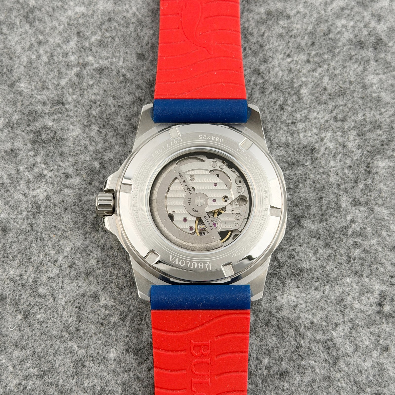 Bulova Men’s Marine Star 44.5 mm Silver Dial Sports Diver Automatic Watch 98A225