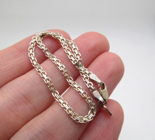 925 Sterling Silver Amberta Panther Link 2.5mm Chain Link Bracelet 8 In