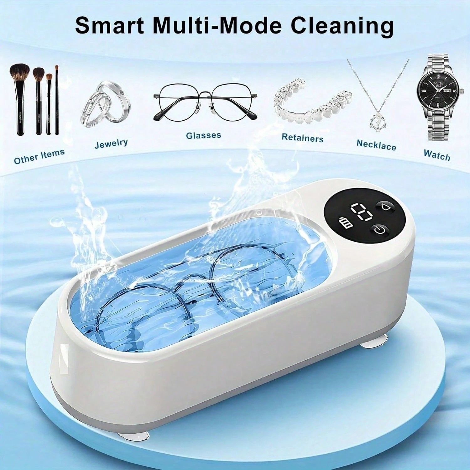 Sparkle Ultrasonic Cleaner USB Cordless Glasses Jewelry Denture Travel Machine