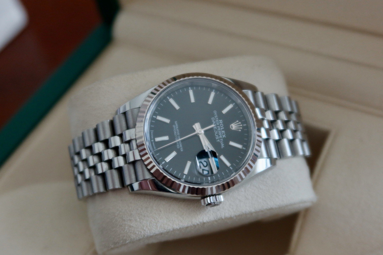 Rolex Datejust 126234 Watch Stainless Steel Jubilee Fluted, 36mm, Black Dial