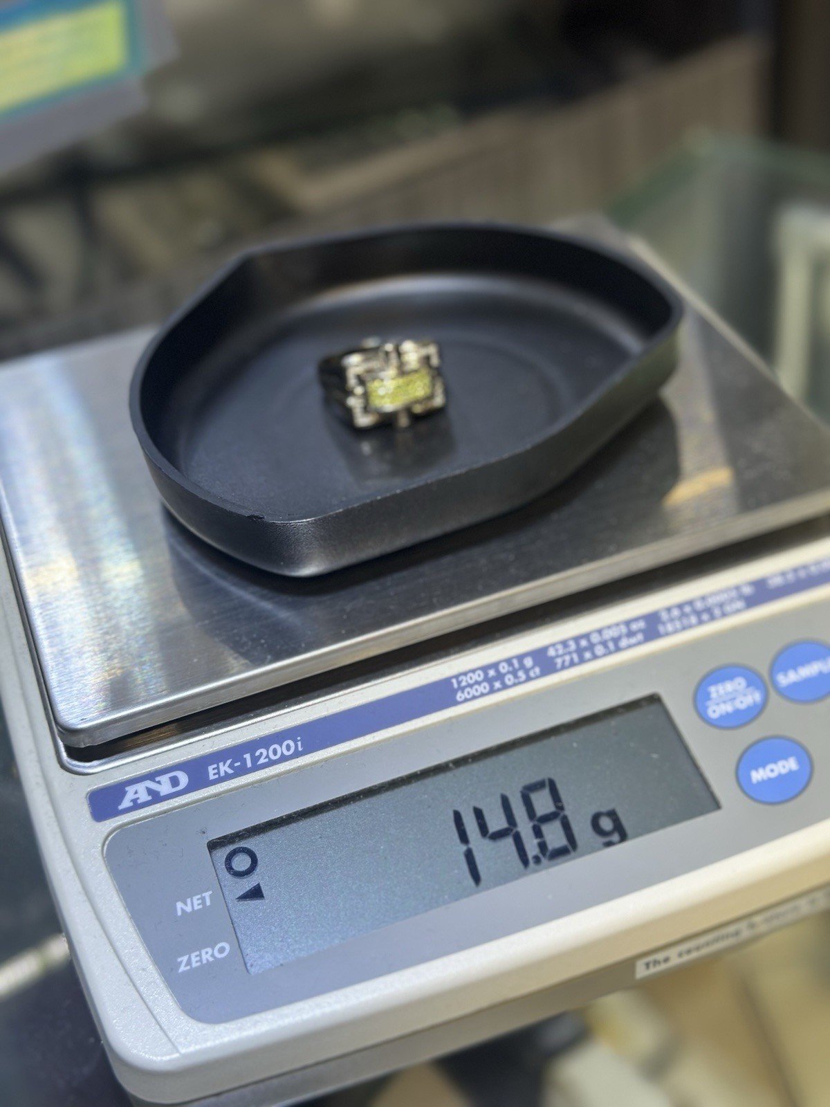 14K White Gold Fancy Yellow Diamond Geometric Ring -Approx 1.50 CTW – 14.8 Grams