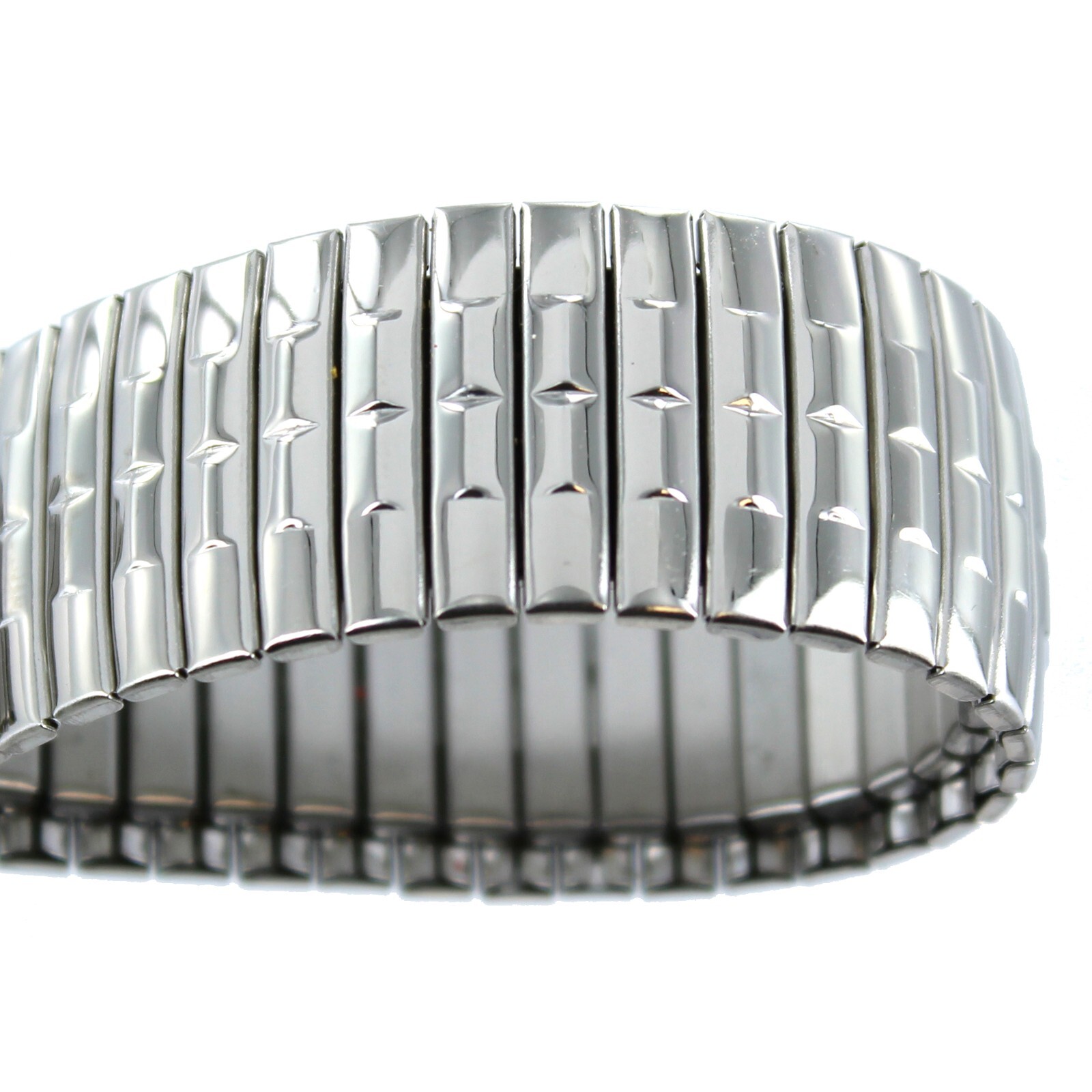 18mm Hirsch Twist-O-Flex Silver Tone Stainless Steel Mens Watch Band 885 BOGO!