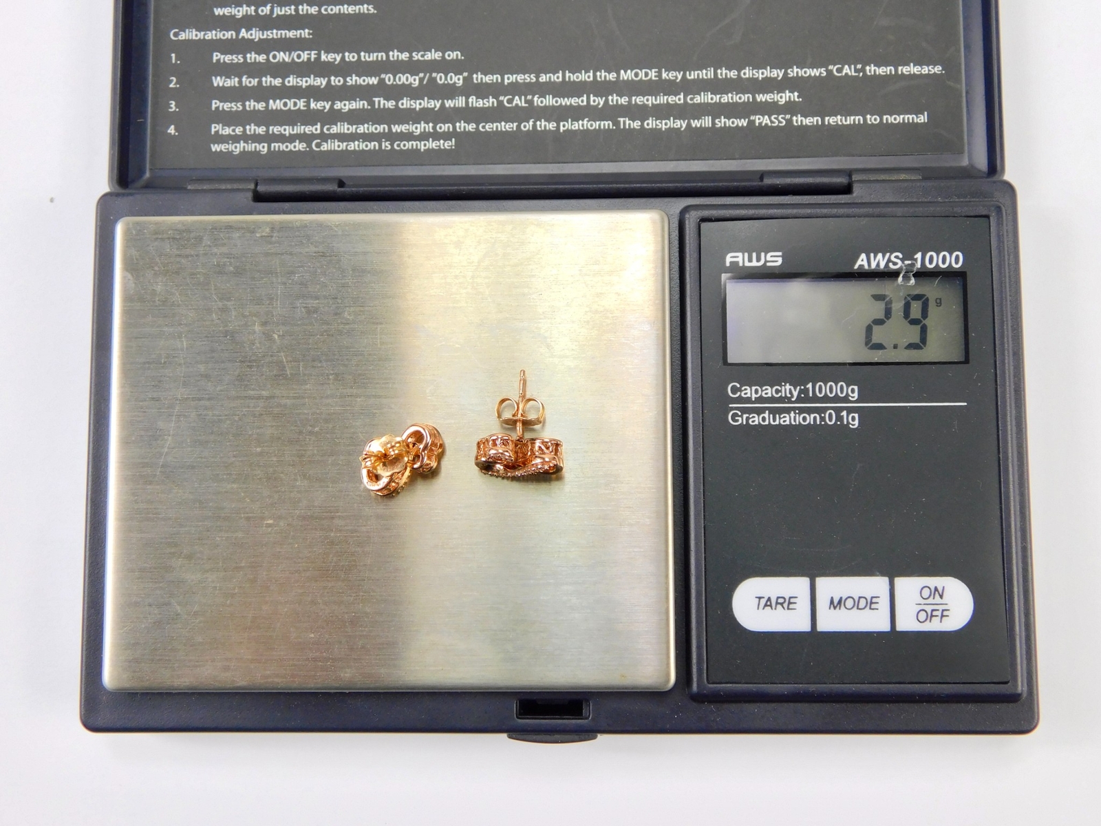 Beautiful 10K Rose Gold Diamond Designer’s Marked Stud Earrings Jewelry