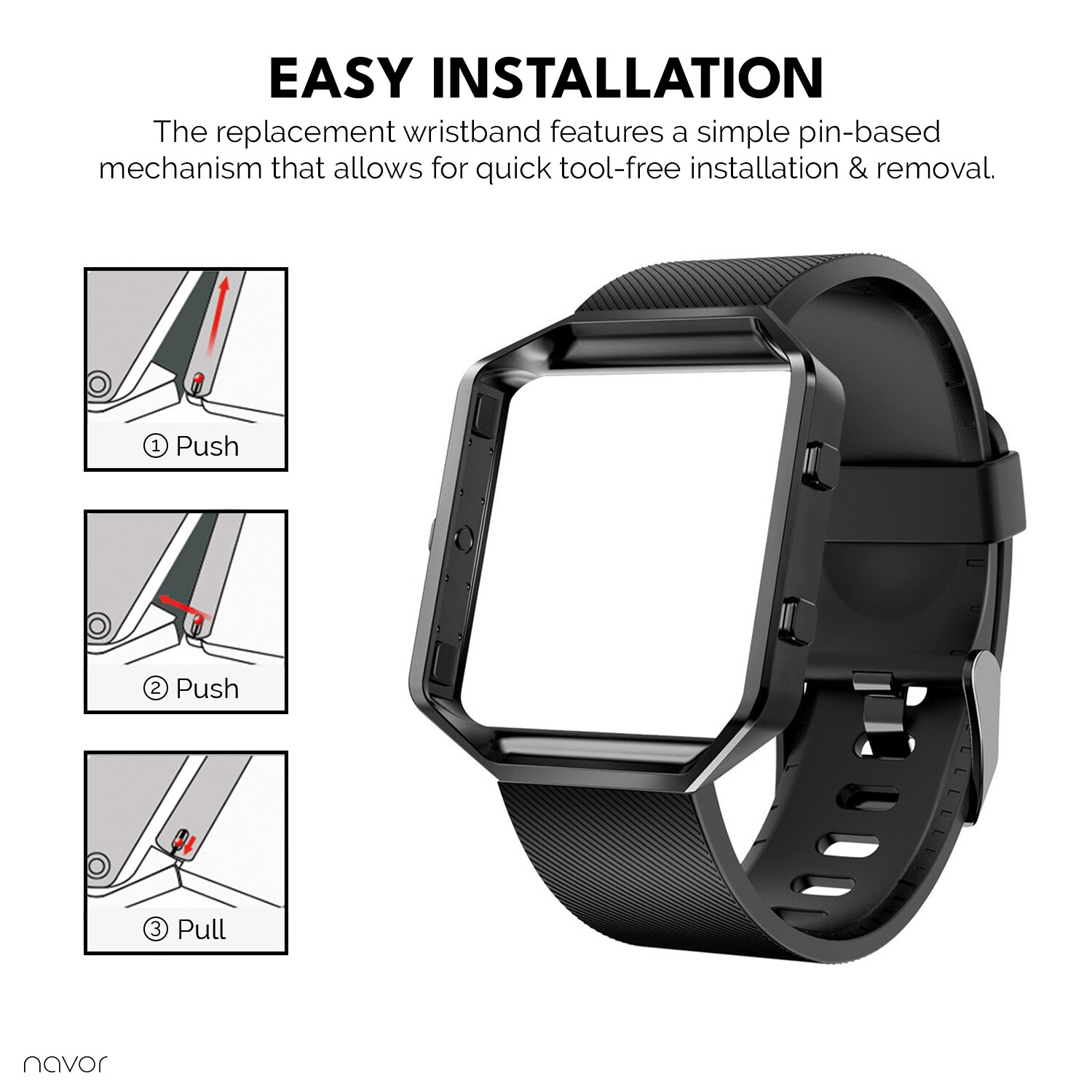 For Fitbit Blaze Smart Fitness Soft Silicone Adjustable Strap Bands and Frame