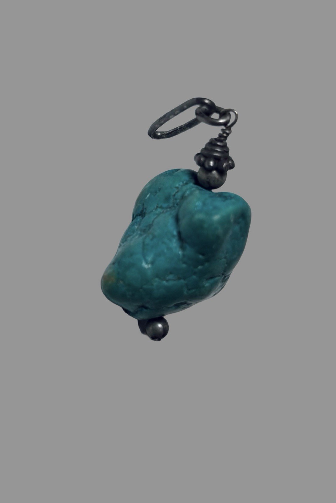 S925 Sterling Silver and Organic Turquoise Nugget Pendant