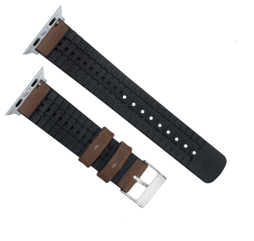 Barton Apple Watch Band Brown Walnut Leather 42mm