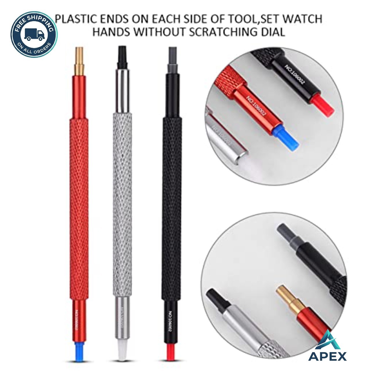 Watch Hand Presser Tool Set 3PCS Stainless Steel Pusher Fitting Wristwatch