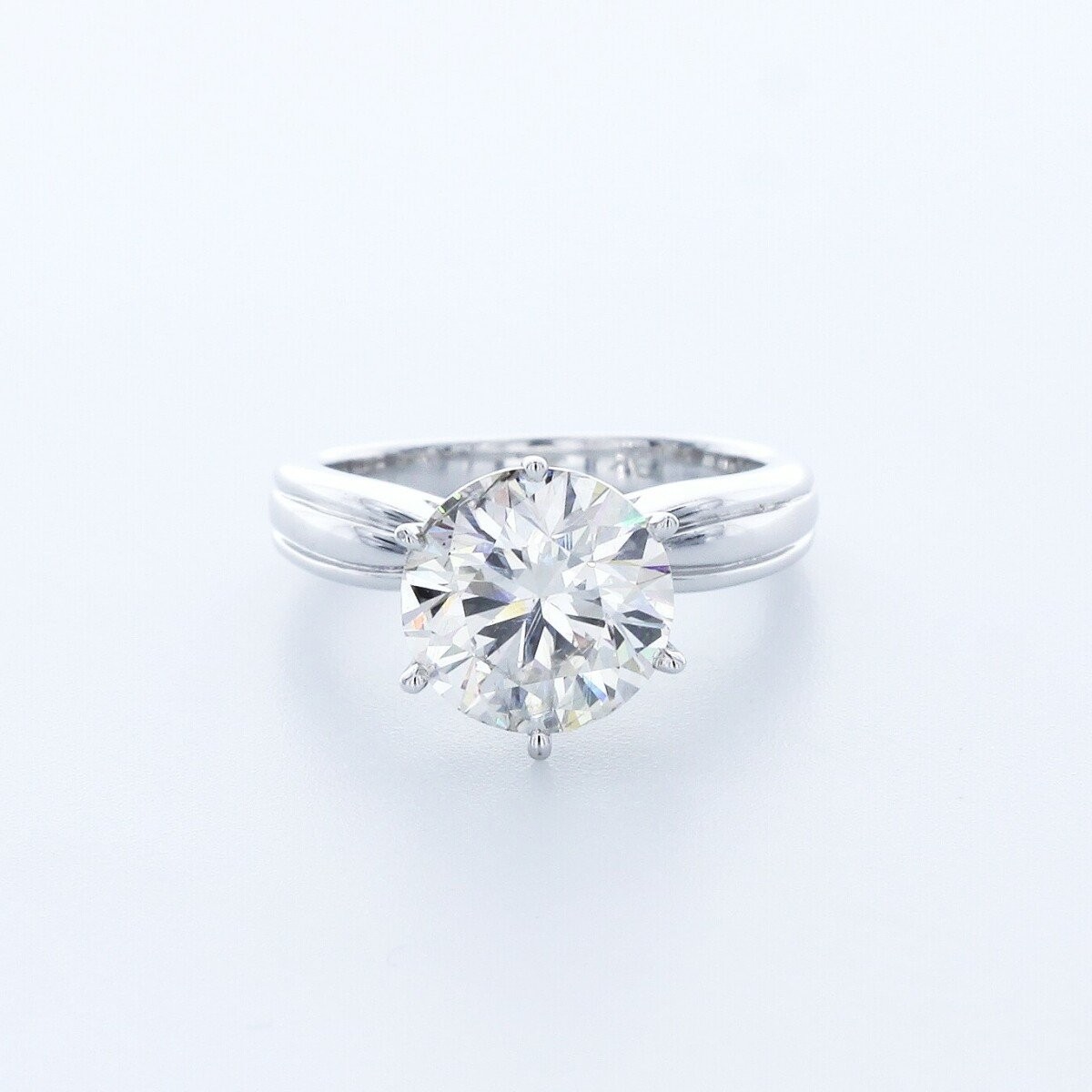 3.04ct Natural Diamond G/SI2 Very Good Cut Round Brilliant 18K White Gold 6-Pron