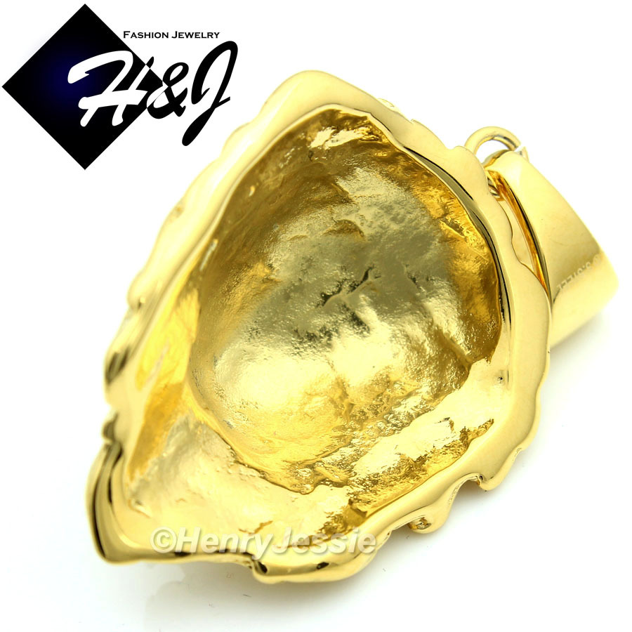 MEN’s Stainless Steel Gold Plated LION KING FACE 3D Charm Pendant*GP50