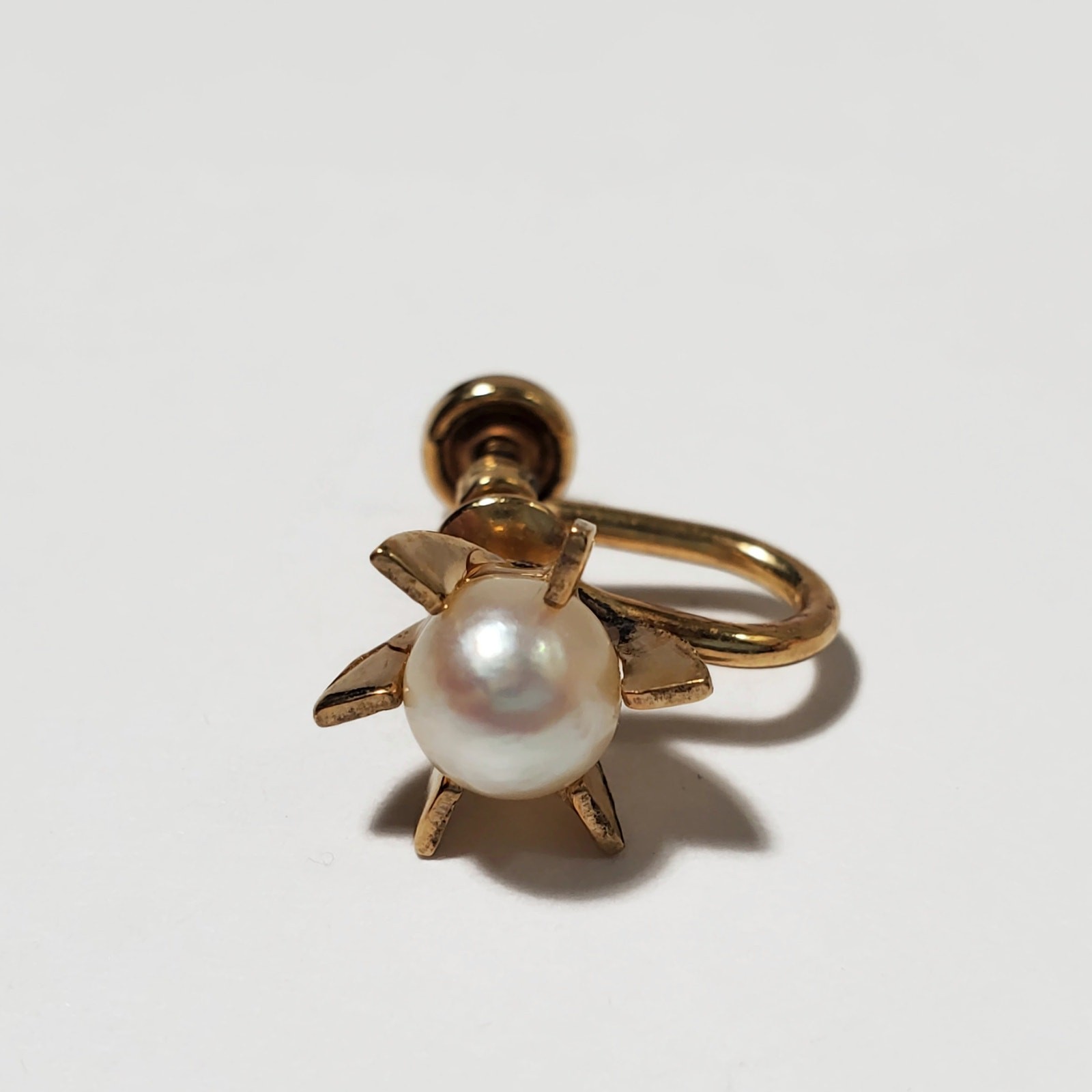 Vintage Henry Griffith HG 12 Karat Gold Filled Faux Pearl Screw Back Earrings