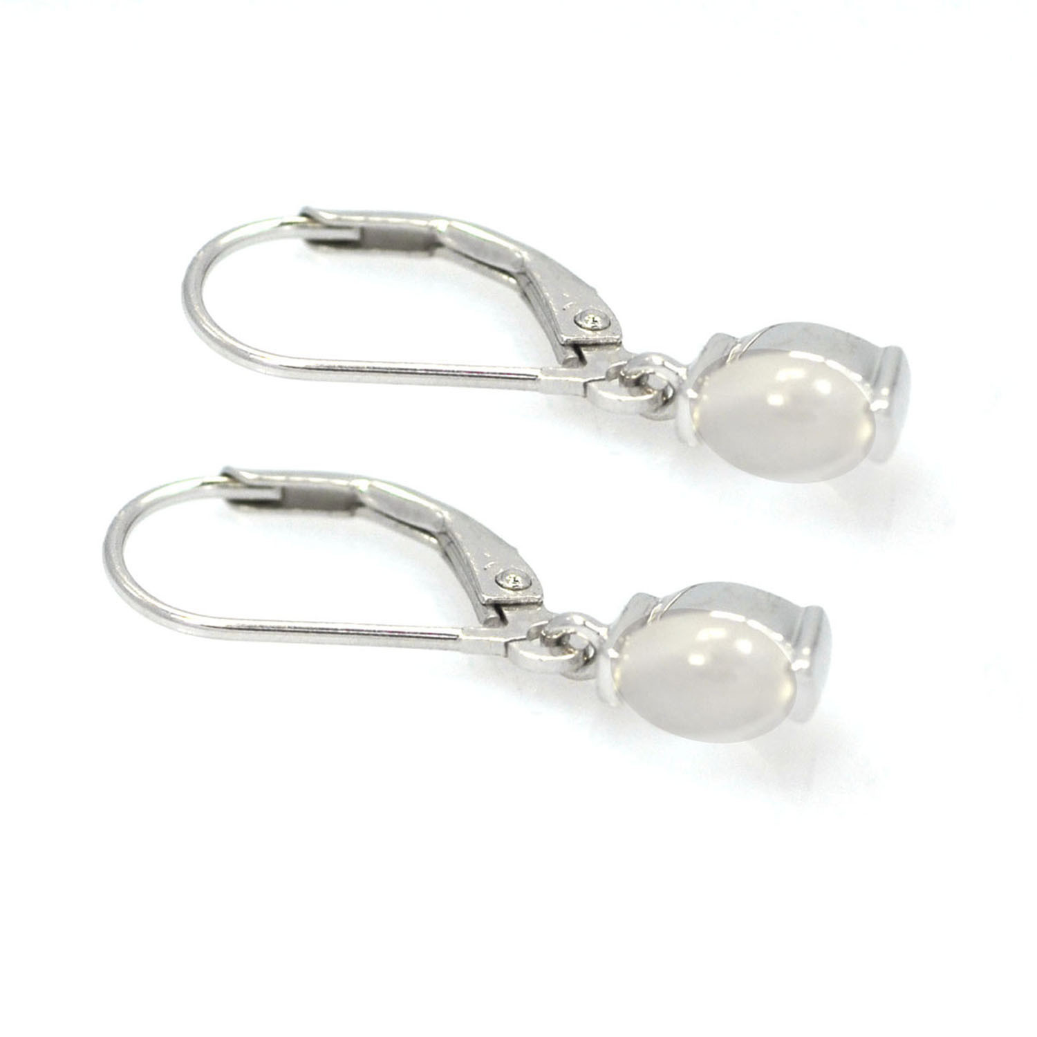 De Buman 1.1ctw Moonstone Sterling Silver Leverback Attractive Dangle Earrings