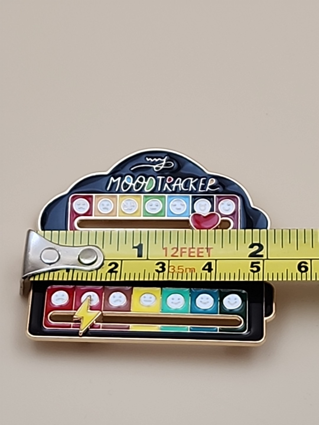 2 pack Interactive My Social Battery Emoji/My Moodtracker Emoji Enamel Pin NEW