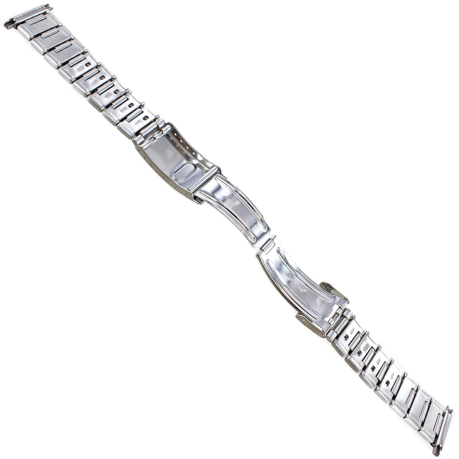18-22mm Speidel Silver Stainless Fold Over Deployment Buckle Watch Band 1625