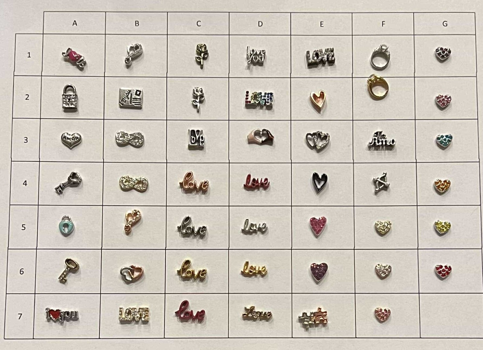 Authentic Origami Owl LOVE HEART ROMANCE Charms NEW