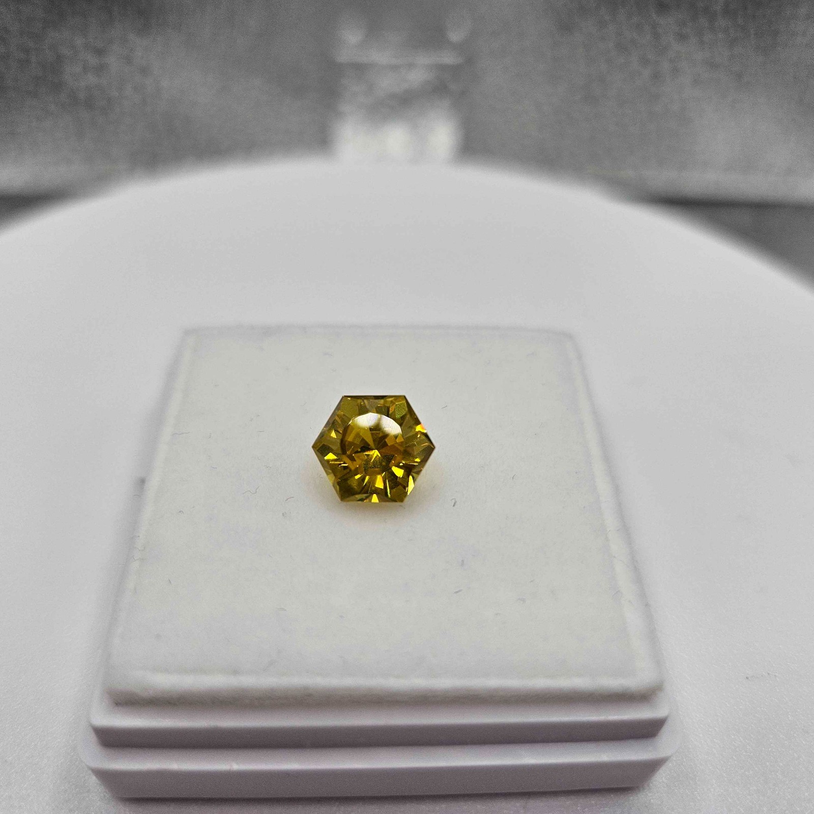 Artisan YAG Garnet 3.705ct Prism glow | Radiant Brilliant Hexagon | LAB