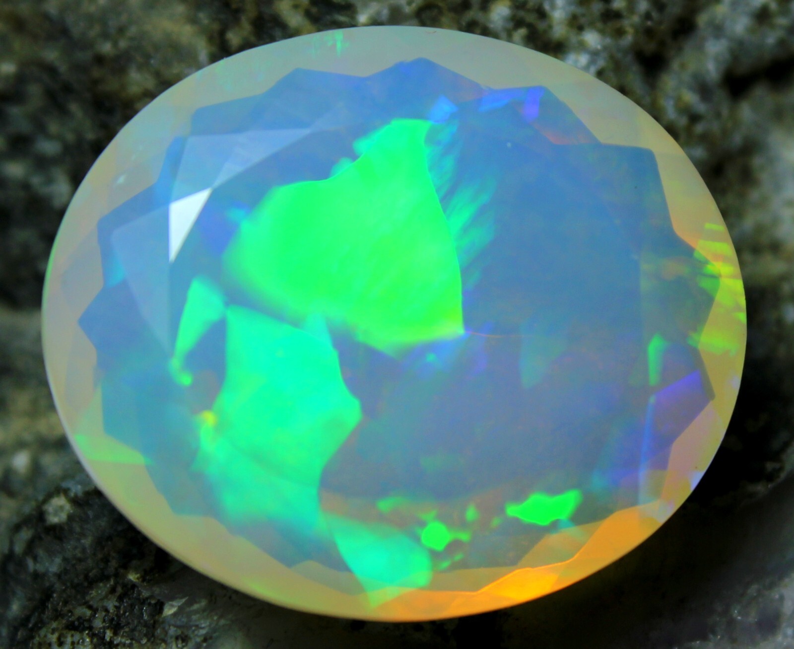 Natural Ethiopian Multi Fire Opal Faceted Loose Gemstone 13.90 Cts Certification