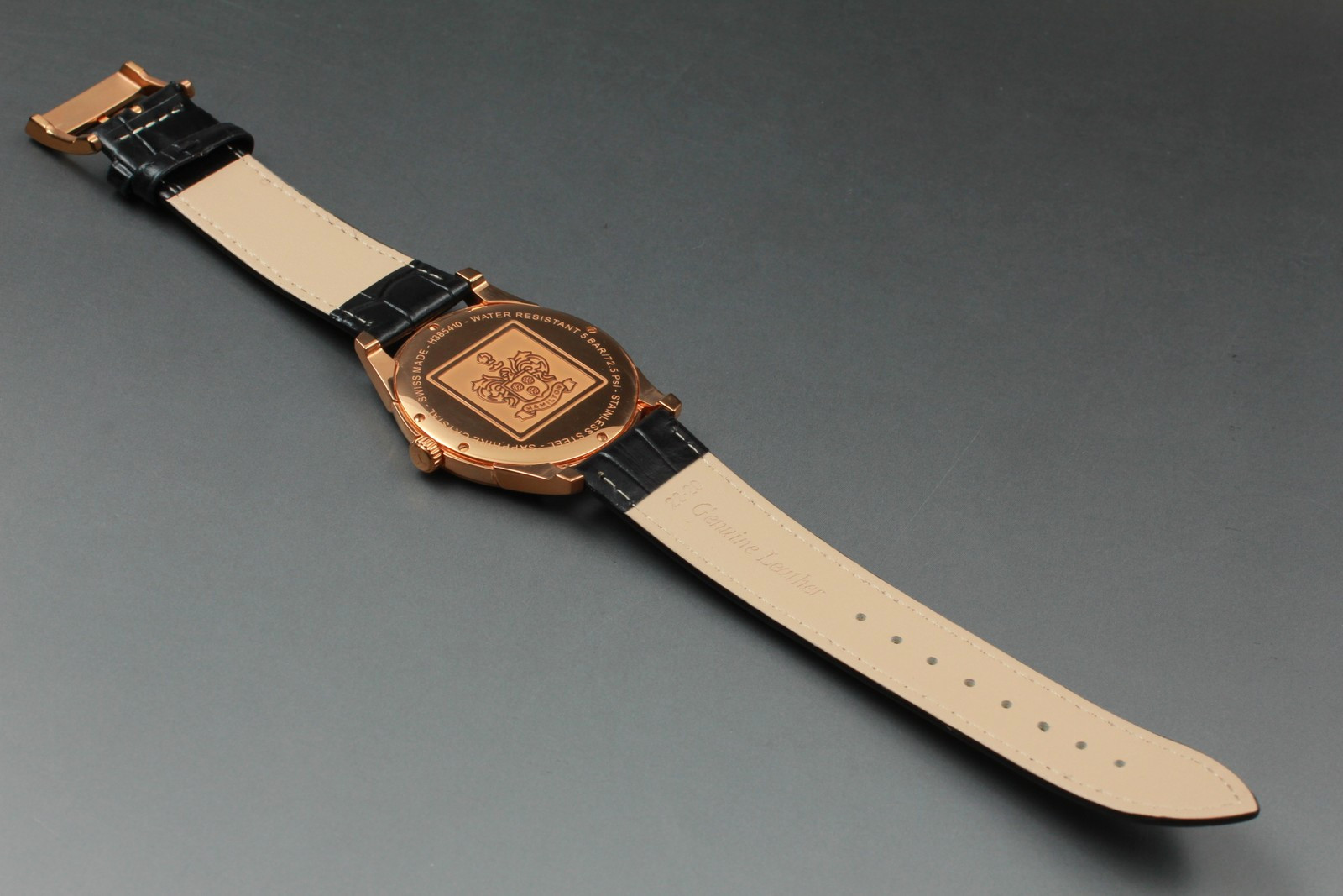 [MINT] Hamilton Jazzmaster H385410 42mm Gray Dial Date Gold Quartz Men’s Watch