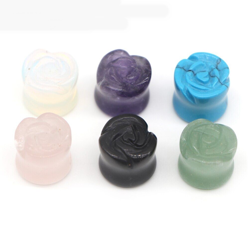 Stone Tunnel Ear Piercings Helix Piercing Stretchers Plugs Piercing Body Jewelry