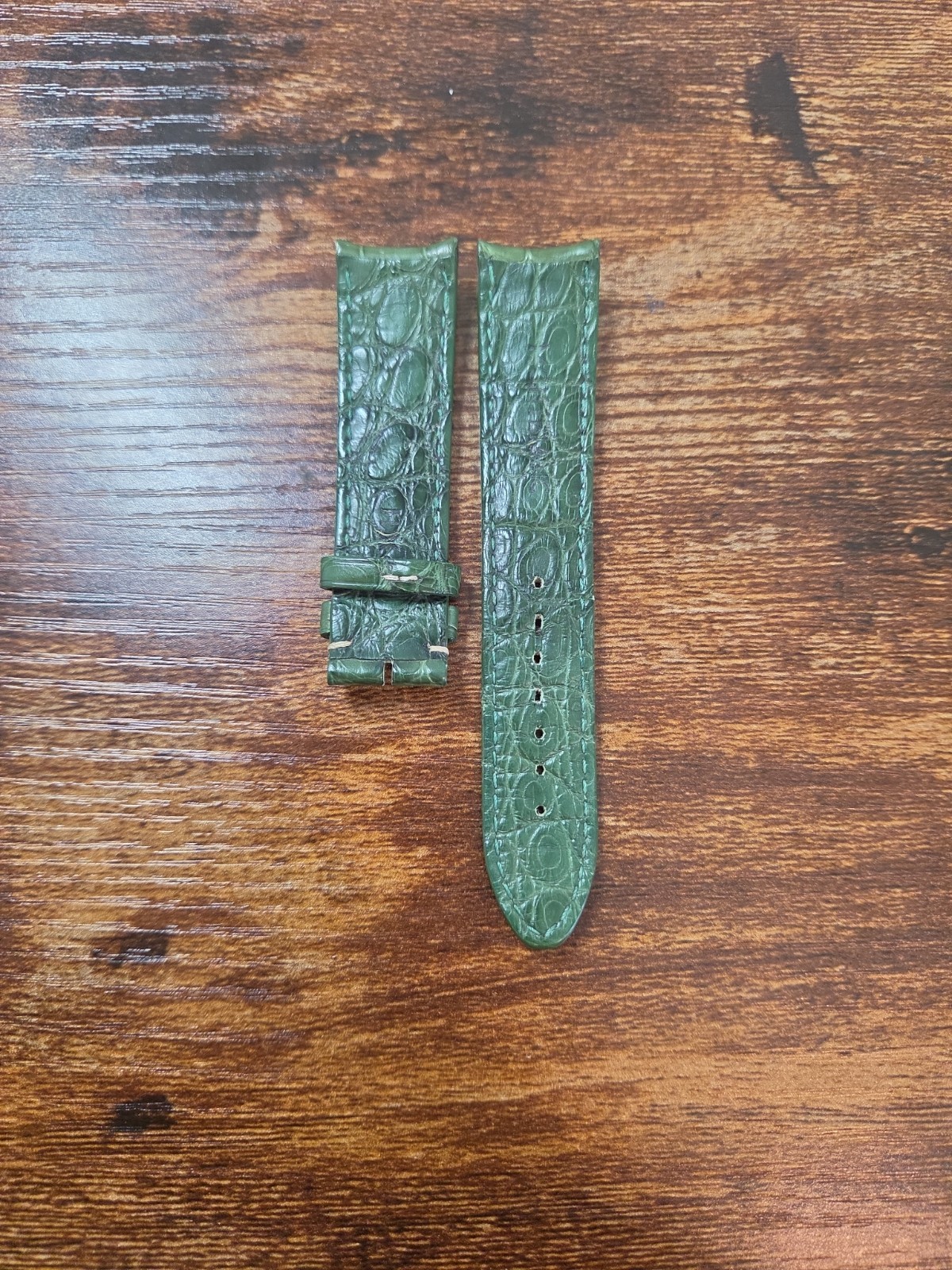 MONTBLANC OEM 20/18mm Green Alligator Leather Watch Strap Made In FRANCE MB