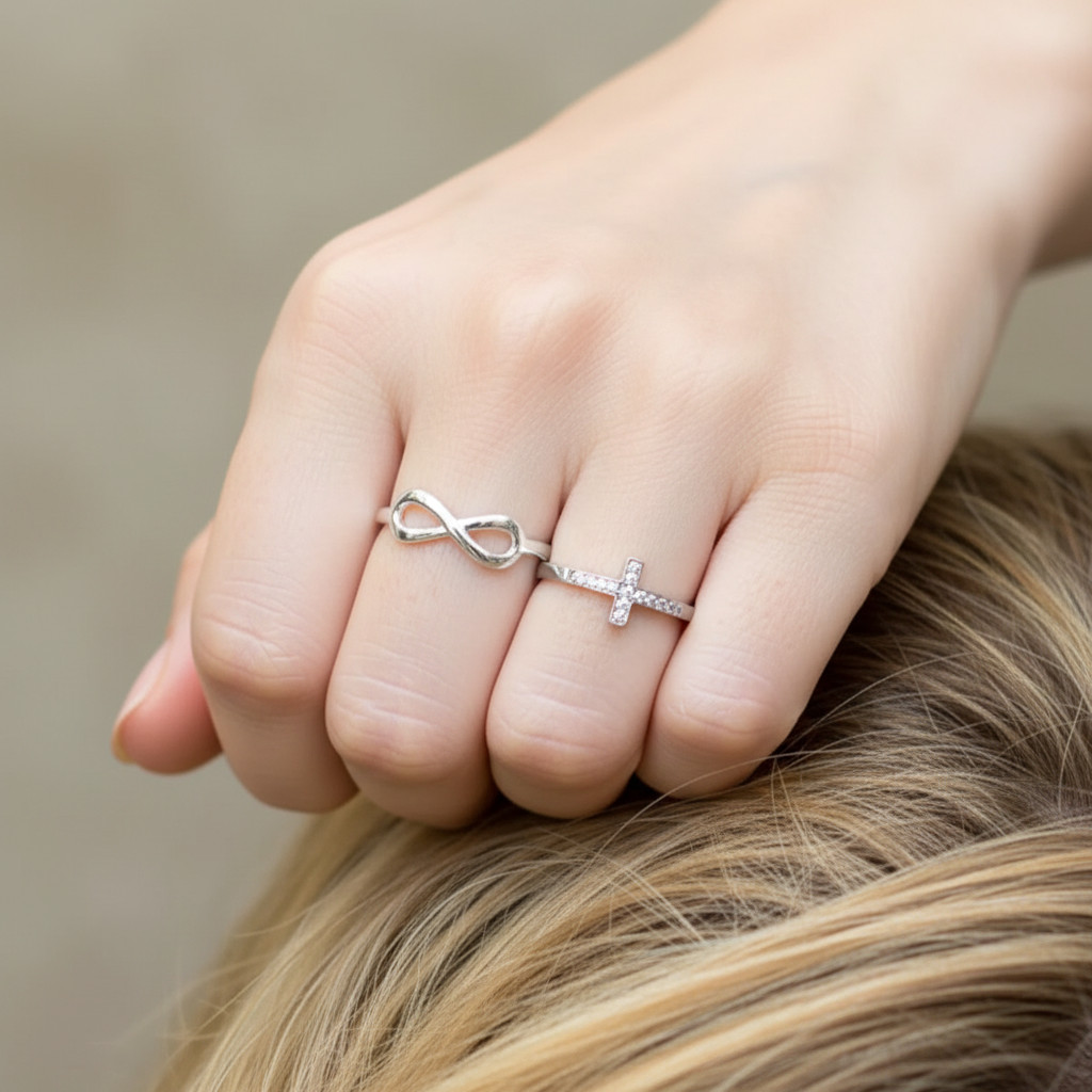 Infinity Ring Polished 925 Sterling Silver 6x16mm Symbol Bold Sizes 4-11