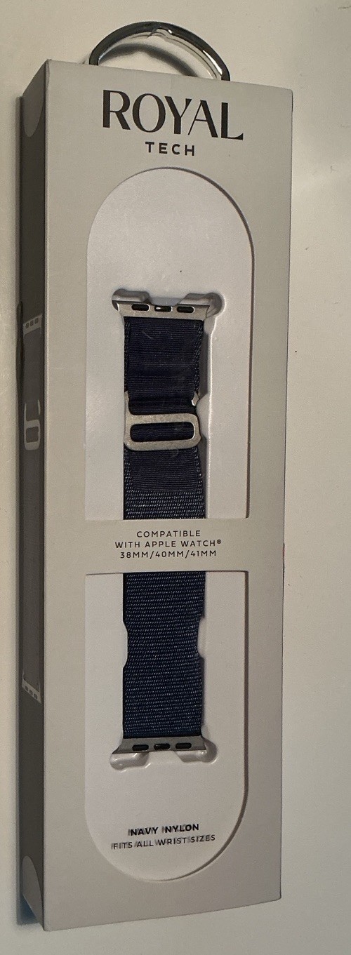 Royal Tech Navy Nylon w/Tools to Adjust Links -Apple Watch- 38MM/40MM/41MM NIB