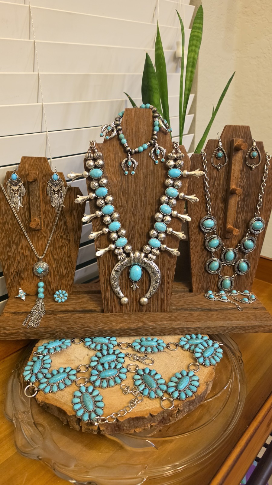 Southwestern Women’s 10pc Mixed Jewelry Lot Necklace Ring Earrings Belt Bracelet