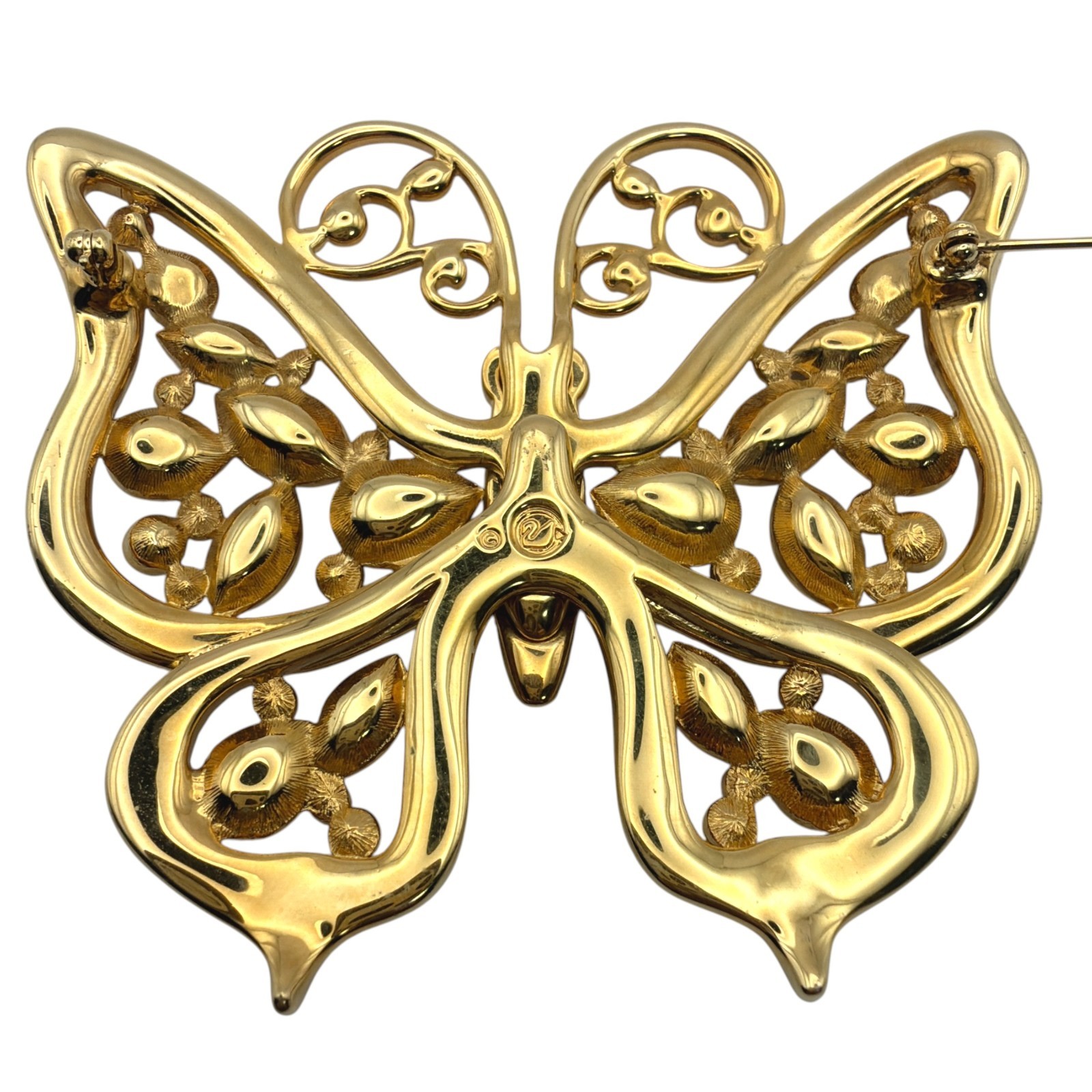 SWAROVSKI 85mm Large Butterfly Pin Brooch Gold Tone Multi Color Crystal