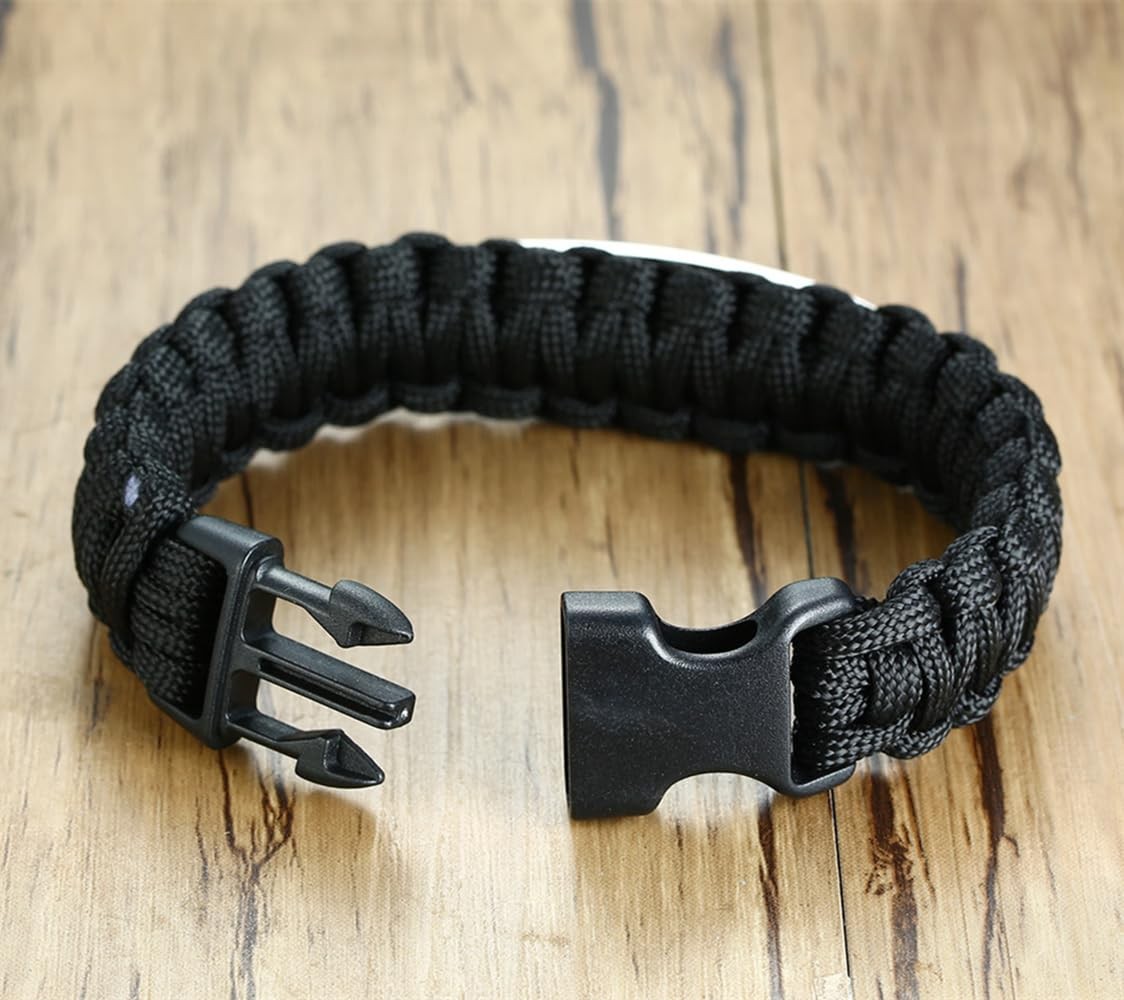 Shema Israel Prayer Bracelet for Men Paracord Bracelets with Hebrew Blessing