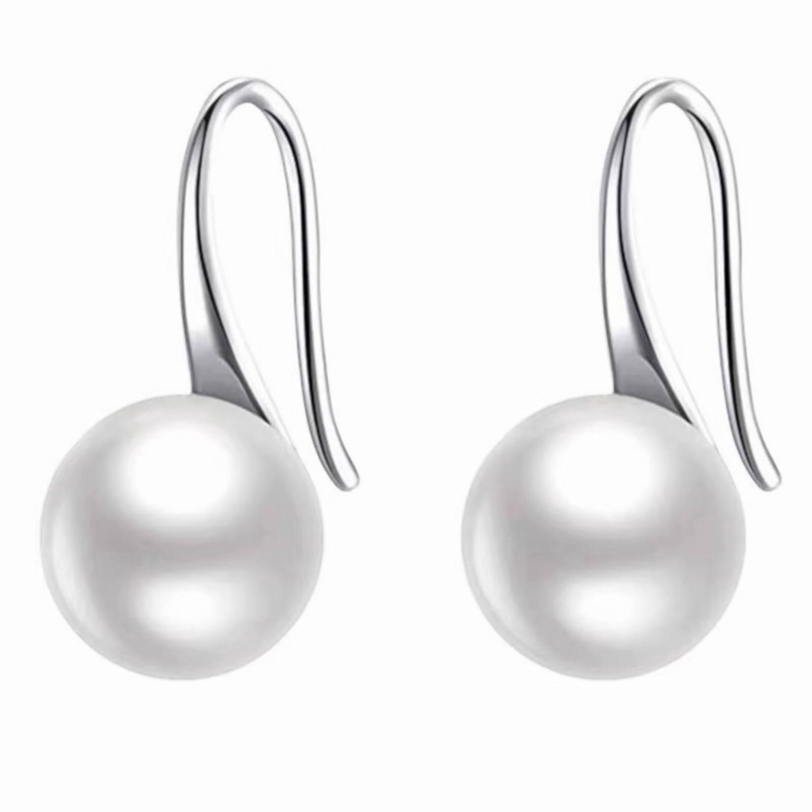 925 Silver Filled Drop Earring Women Jewelry White Pearl Party Earring A36