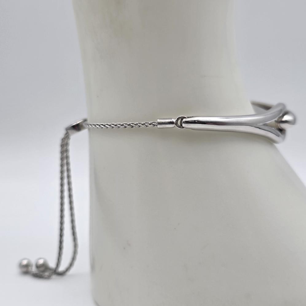 Kay Jewelers 925 Sterling Silver “Love & Be Loved” Interlocking Bolo Bracelet