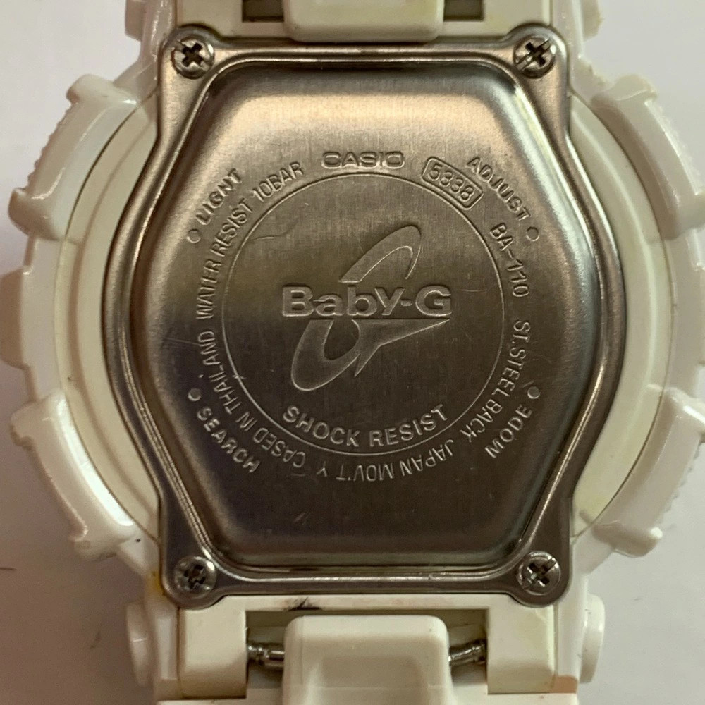 04w6224 Used CASIO BABY G Baby G BA 110 Quartz Wristwatch Analog Digital White H