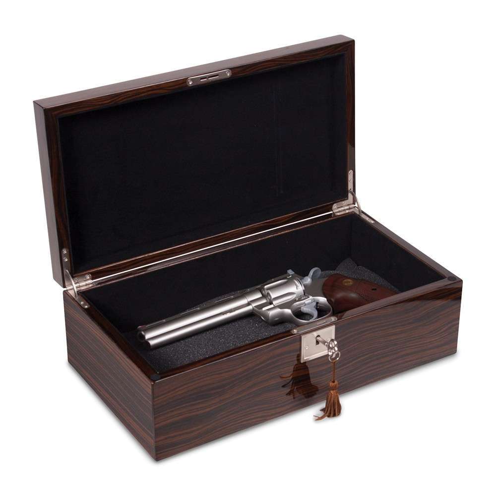 Ebony Veneer High Gloss Finish Multi Use Locking Collector Box