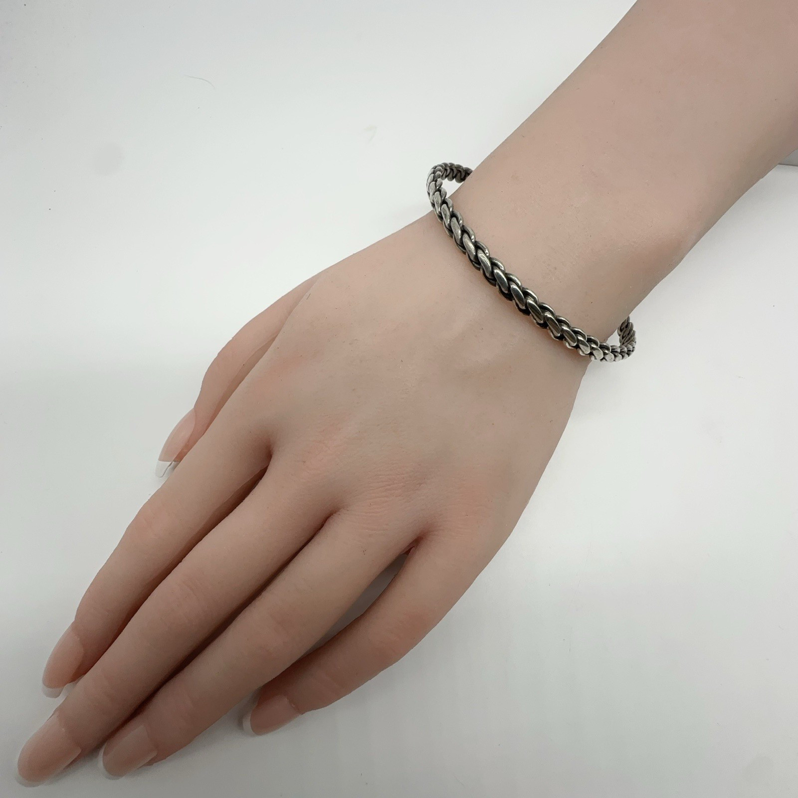 VTG Taxco Mexico Sterling Silver Twist Bangle Bracelet 18.3g #bct
