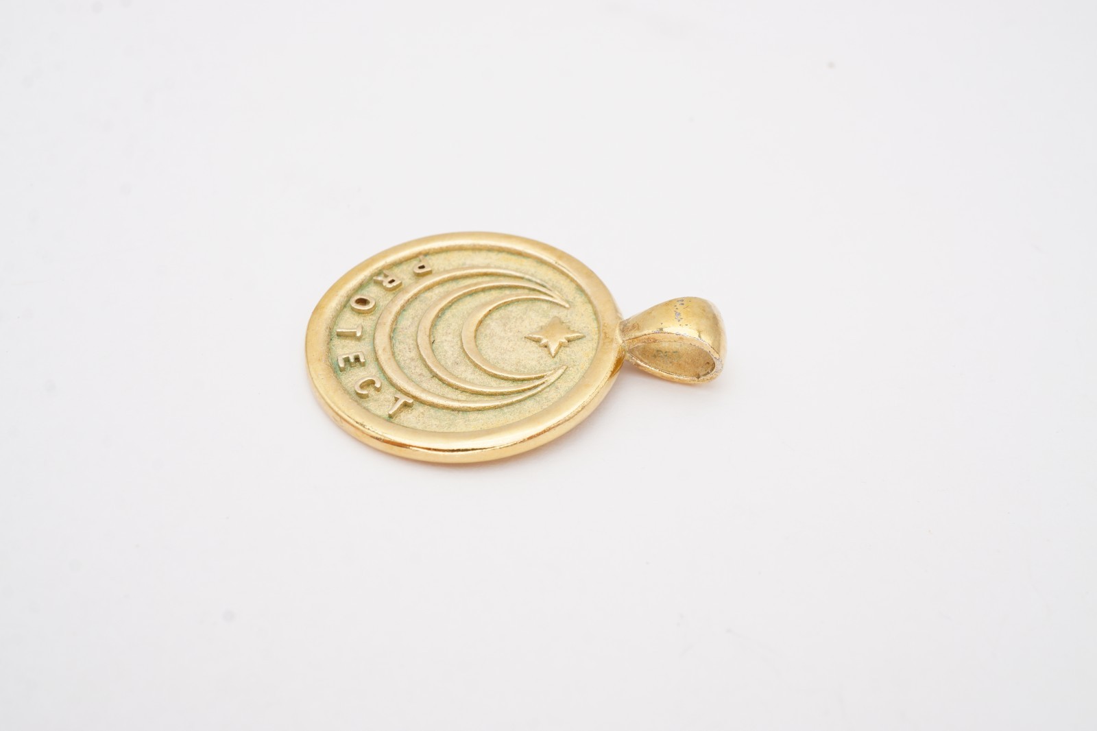 Jane Win Gold Plated Sterling Silver 925 Protect Pendant Inspirational