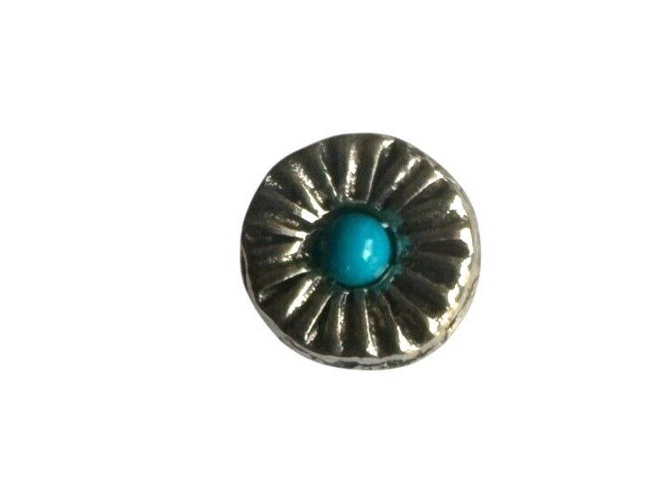 Silver Tone Tie Tack Pin – Turquoise Accent, Western Cowboy Rodeo Style