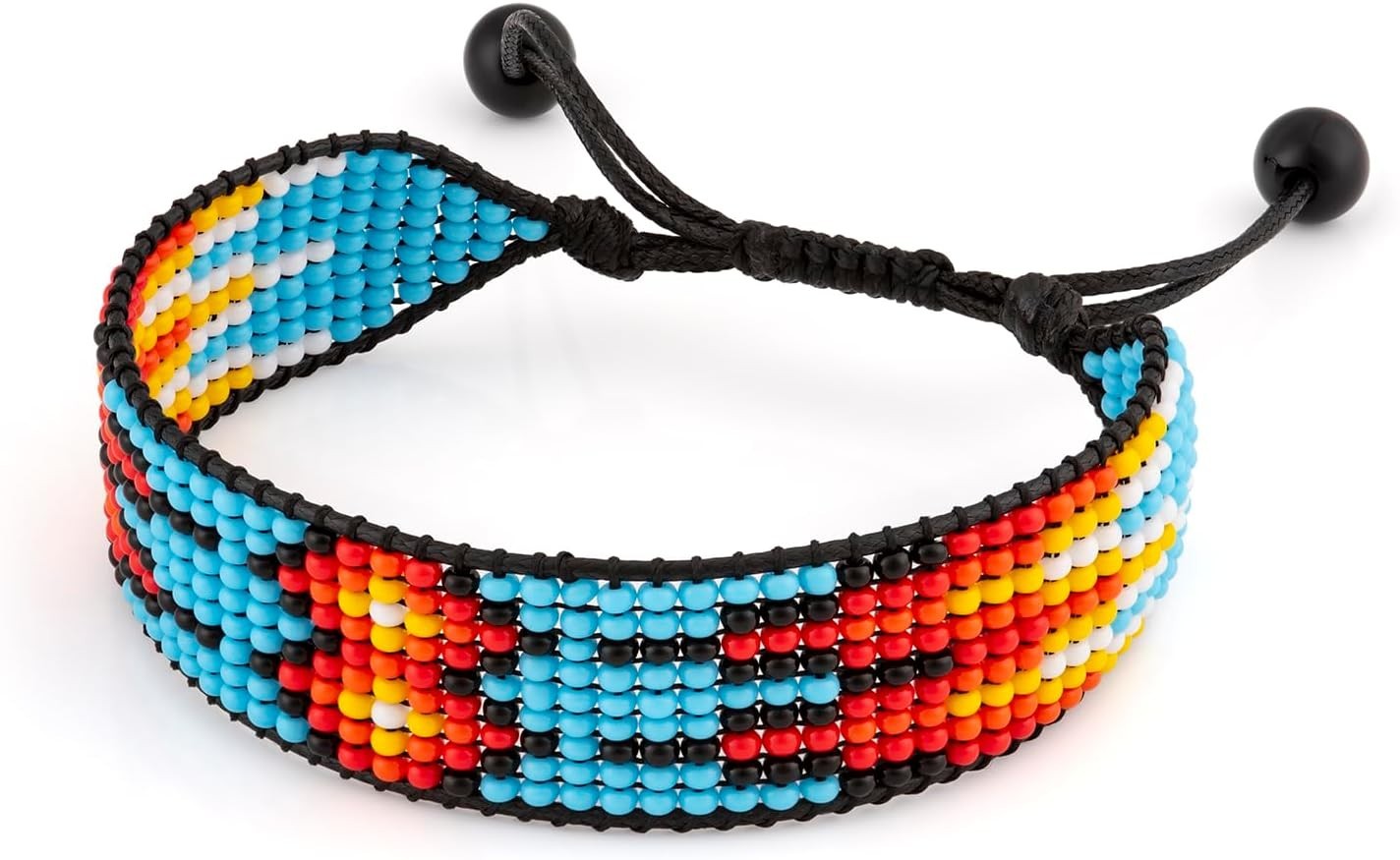 Tribal Pattern Beaded Bracelet – Adjustable Handmade Jewelry for Every Occasion