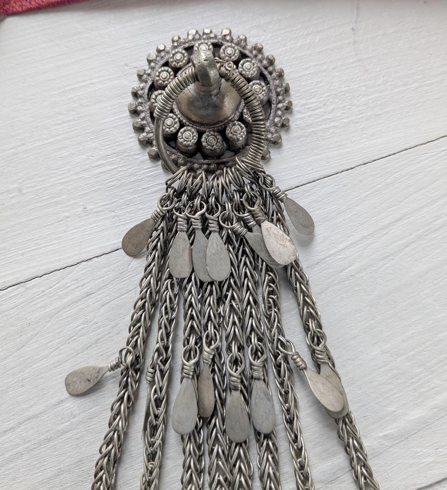 Vintage Kuchi Tribal Pendant Jingling Adornment 8.5″ (20637)