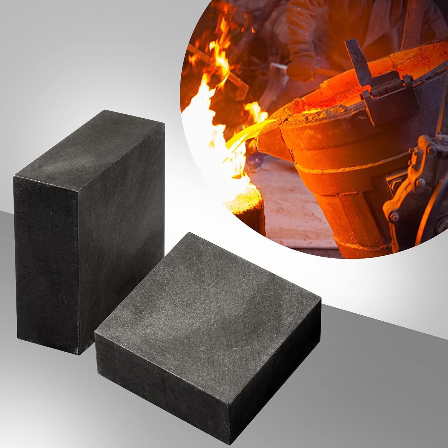 2 Packs Graphite Ingot Block 99.9% High Purity EDM Graphite Plate Blank Milli…