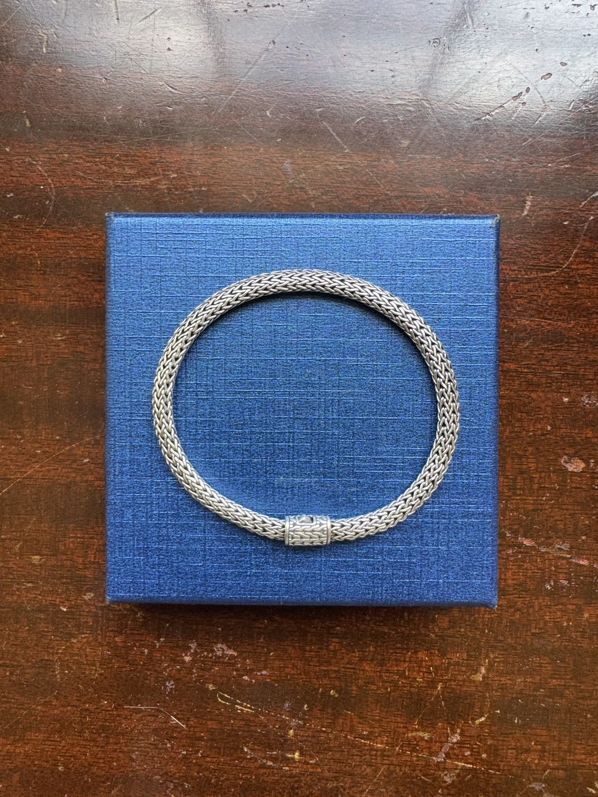 John Hardy Icon Bracelet 925 Sterling Silver Braided Chain Push Lock 7.6-8″