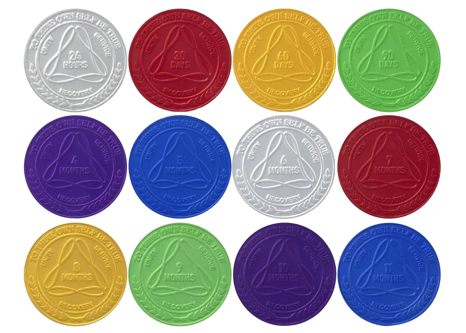Sobriety Mint 3 inches, Multi-Color, Silver, Red, Green, Blue, Gold, Purple