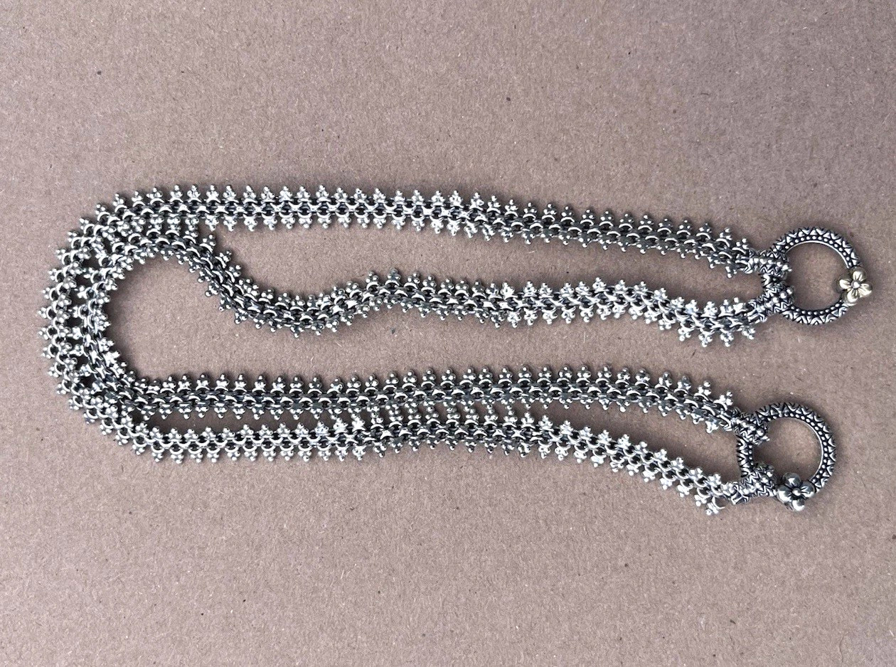 Barbara Bixby Sterling Silver & 18K Gold Accent Eastern Necklace 25″ w/ Box