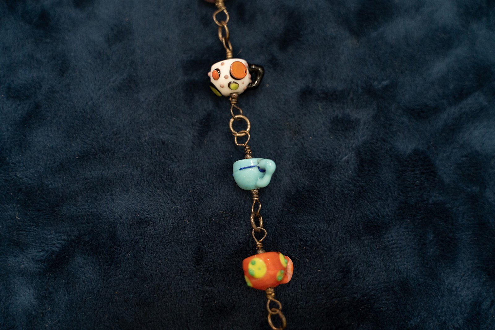 Murano Glass Bead Bracelet Coffee Mug Cup Cappuccino Latte Espresso lampwork