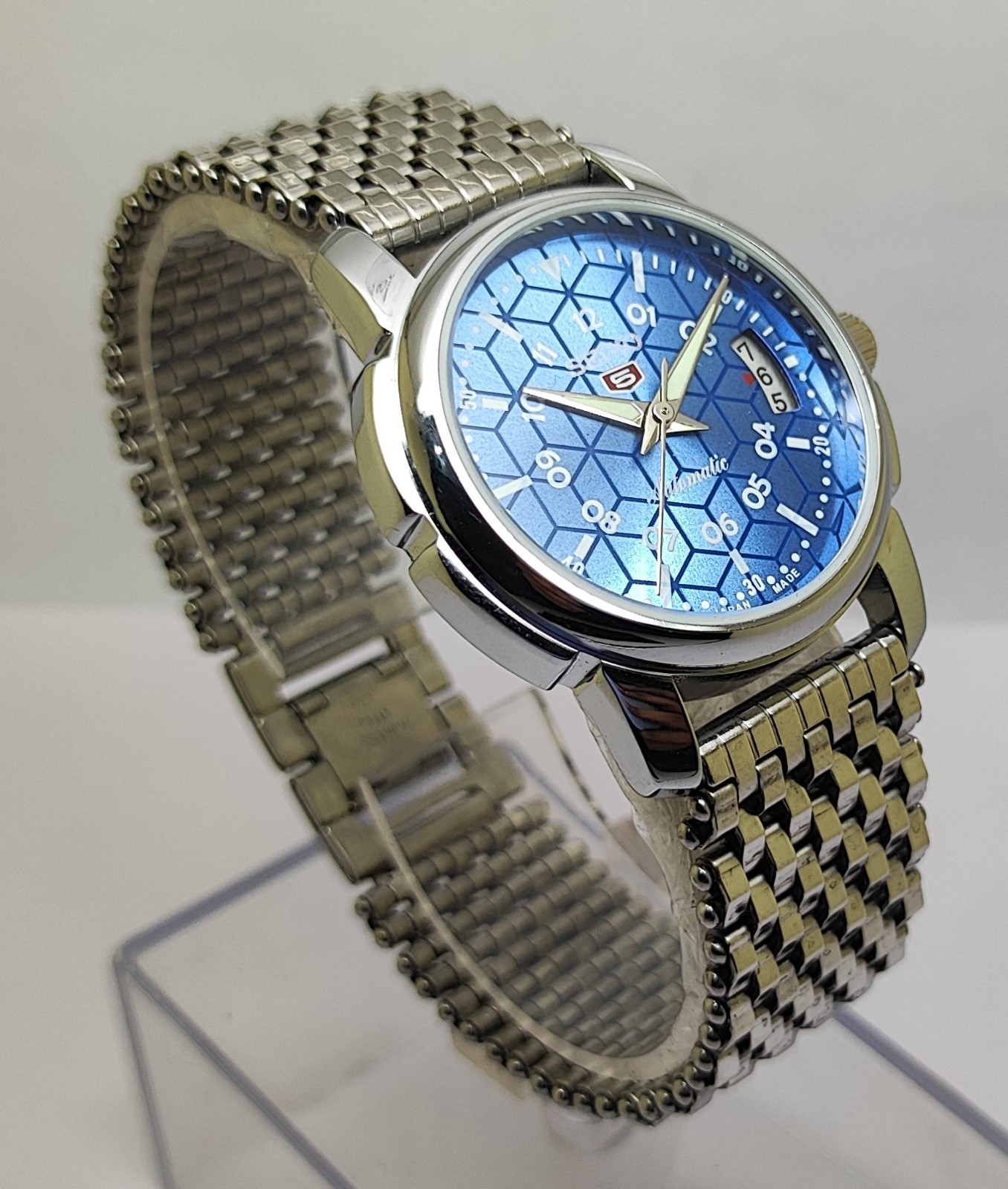 Refurbished Automatic Men’s Watch Day Date | Classic Vintage Style | Steel Strap