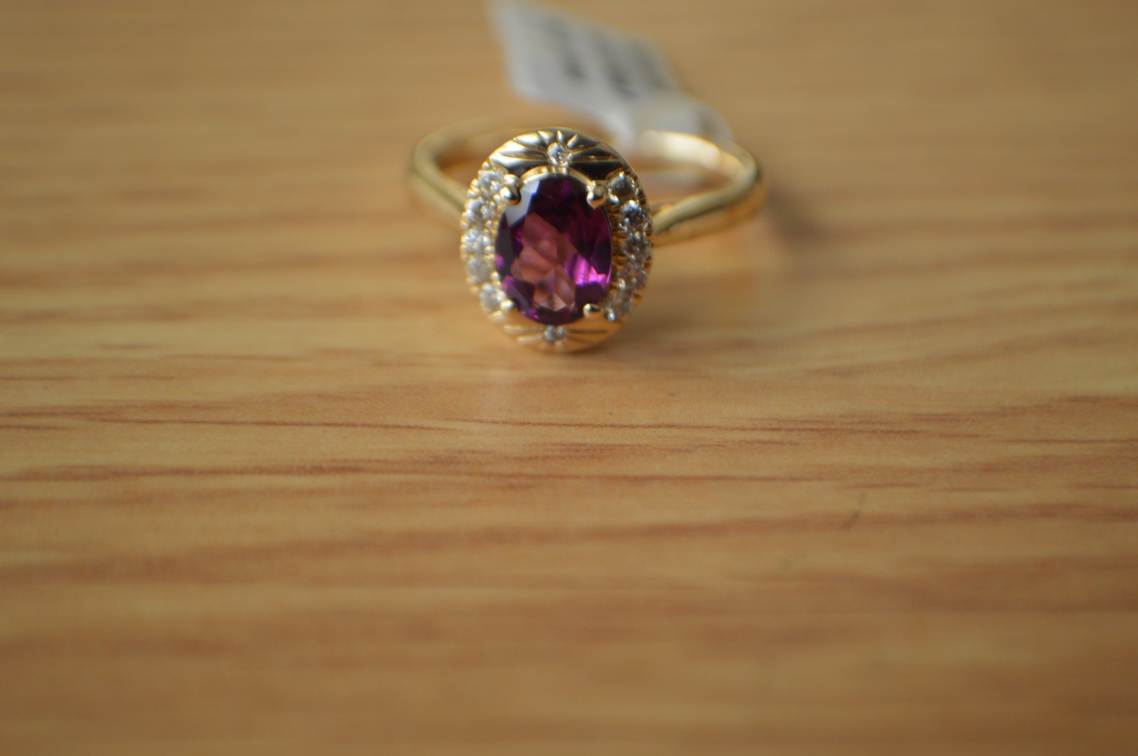 1.60ct Premium Ember Garnet / Diamond Ring 10K Yellow Gold Size 7