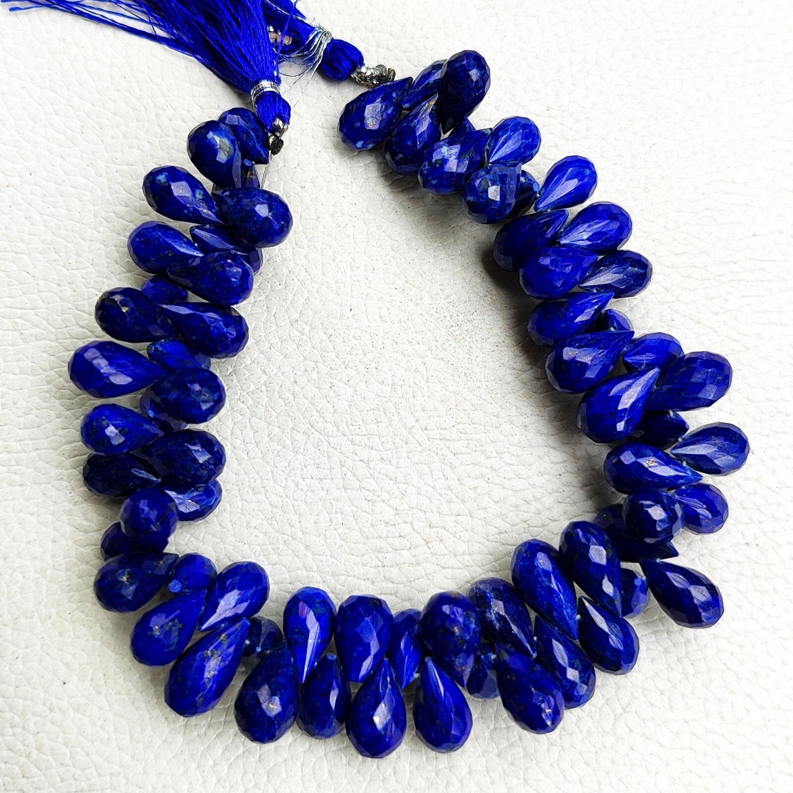 Natural Lapis Lazuli Gems 11×7 to 13×8 mm Faceted Teardrop Briolette 8.5″ Strand