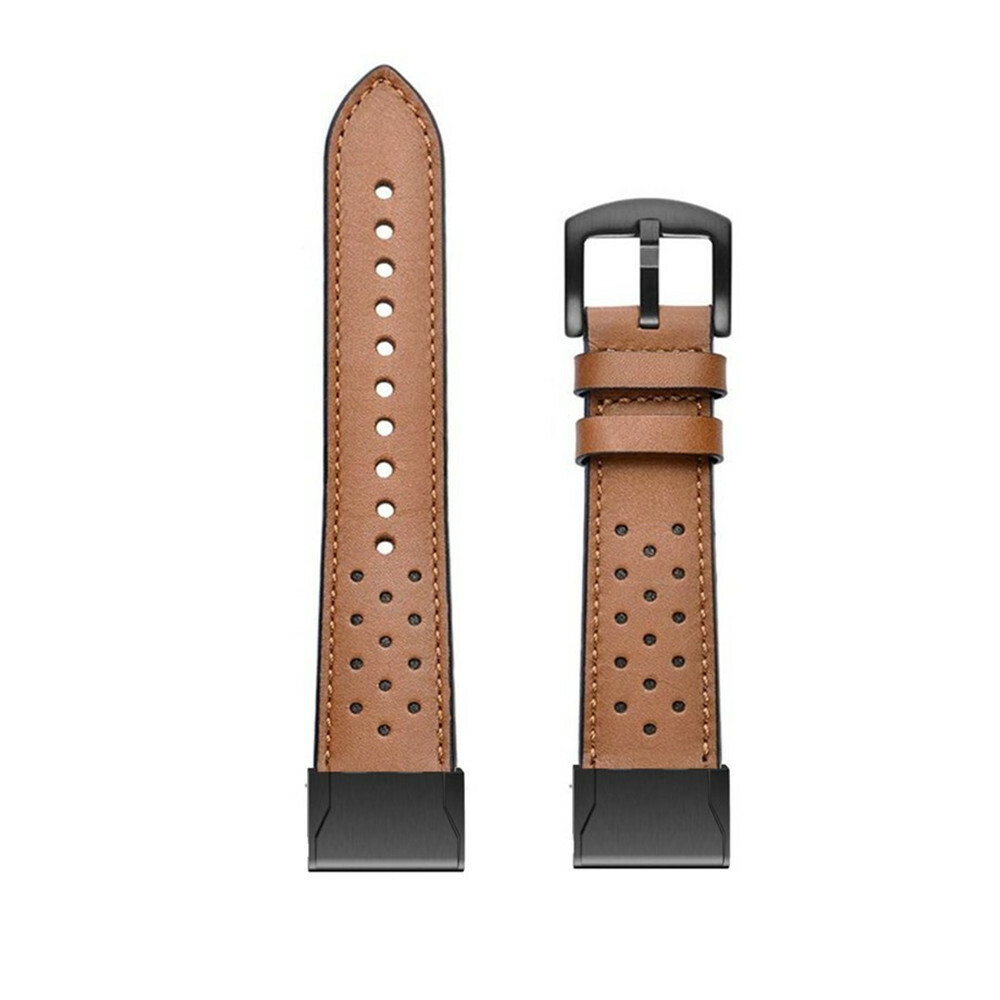 Quick Fit Genuine Leather Strap Watch Band For Garmin Fenix 7X 7 6X 6 5X 5