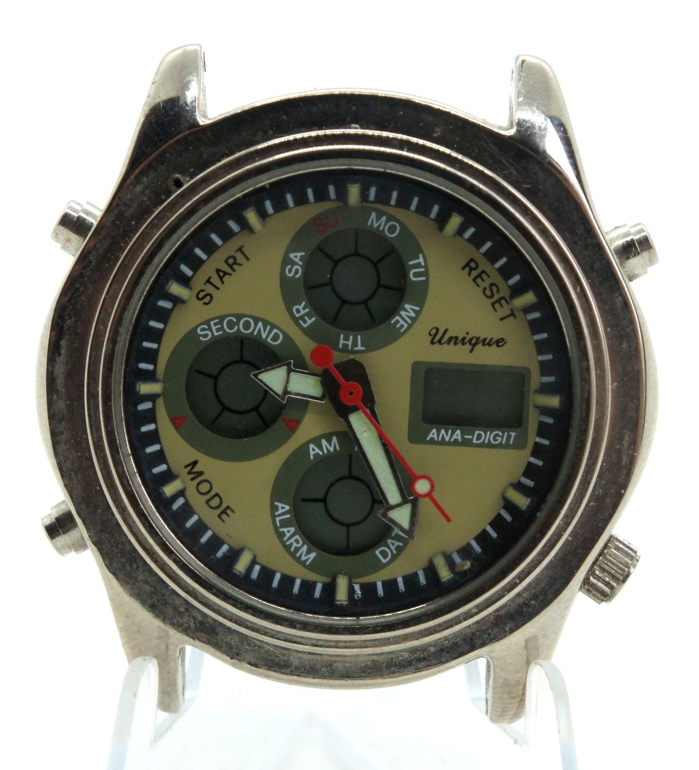 RARE UNIQUE BRANDED ANA-DIGITAL QUARTZ WATCH WORKS EXC MOVEMENT
